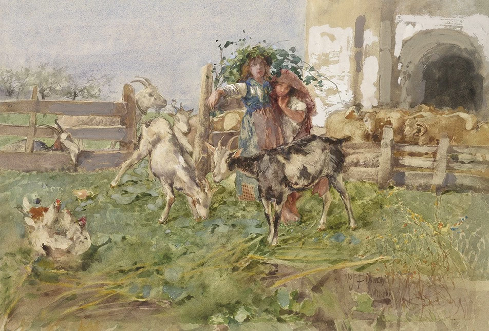 Pastorelle al cancello - Quadreria dell’800, Milano